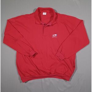 Maui Beach Club Shirt Mens L Red Polo Long Sleeve Crazy‎ Shirt Hawaii